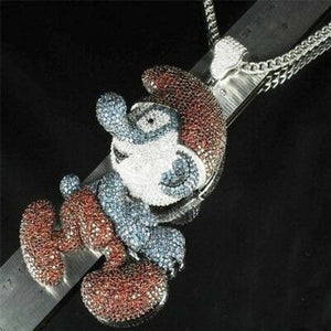 HipHop Style Pendant Cartoon Character Cool Funny Style Solid Sterling Silver