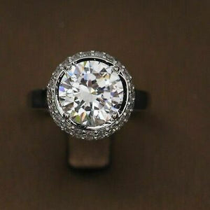 1.50 Ct Brilliant Cut Moissanite Double Halo Engagement Ring 14k White Gold Over