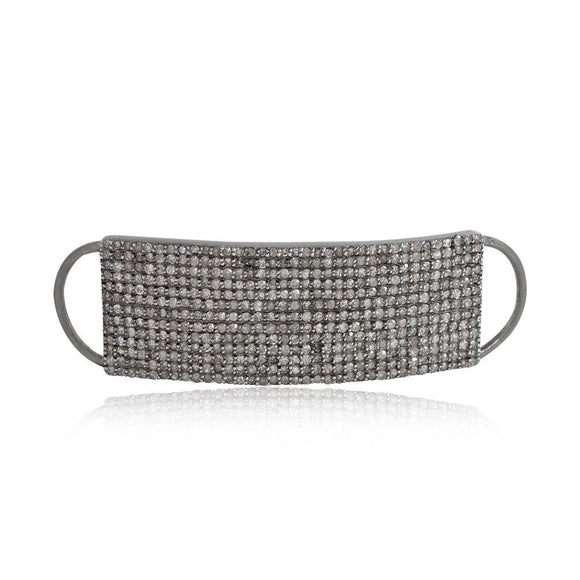 Natural Pave Diamond 925 Solid Silver Bracelet Connector Finding Jewelry BR-24