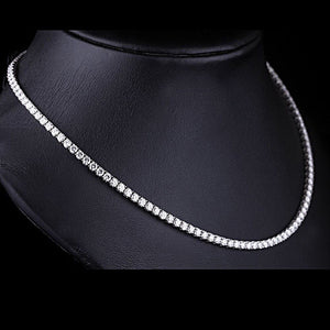 4 mm Round Moissanite 10k White Gold One Line 20" Tennis Necklace for Women's