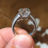 Certified 2.80 Ct White Asscher Diamond Engagement Ring 14k White Gold Over