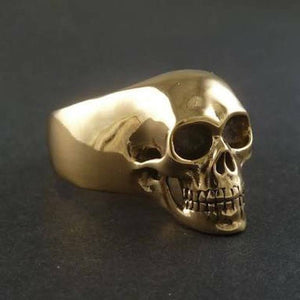 Vintage Gothic Golden Skull Antique Engagement Wedding Ring 925 Sterling Silver