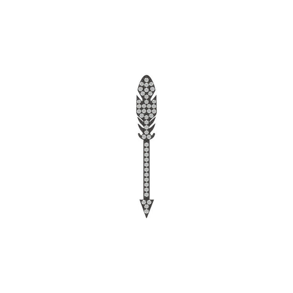 925 Sterling Silver Pave White Diamond Arrow Design Handmade Pendant Jewelry