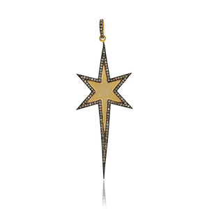 Natural Pave Set Diamond 925 Silver Gold Plated Handmade Star Pendant Jewelry