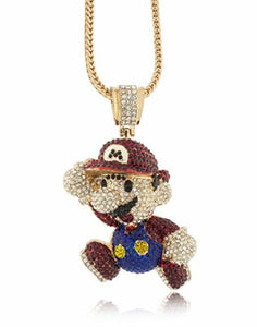 New Mario Pendant Game Cartoon Theme Multicolor Solid 925 Sterling Silver