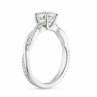 2.50Ct Princess White Moissanite Diamond Engagement Ring in solid 10K White Gold