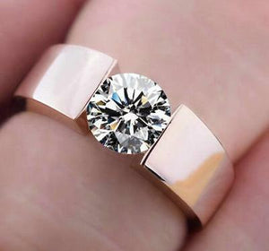 1.5 ct Mozonite Diamond Engagement Ring&Wedding Ring 10k rose gold