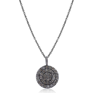 Genuine Pave Diamond 925 Solid Silver 18" Link Chain Pendant Jewelry NEMJ-234