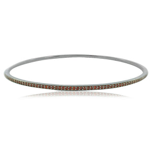 Charming Natural Red Garnet Gemstone 925 Sterling Silver Bangle Jewelry BAMJ-71