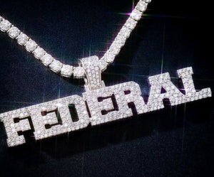 HipHop Style Pendant Federal Statement 24 inch Diamond Chain Men Women Jewelry