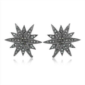 Natural Pave Diamond Star 925 Solid Silver Stud Earrings Jewelry EAMJOS-842