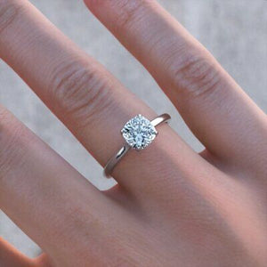 2.50 ct Cushion Cut Moissanite Engagement Wedding Ring Solid 14K White Gold