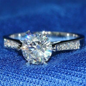 2.05 Ct Round Cut Moissanite White Engagement Wedding Ring solid 14K White Gold