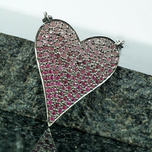 Pink Sapphire Heart Shaped Pendant 925 Silver Chain Necklace Love Jewelry GIFTS