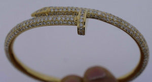 11.50 Ct Diamonds Spike Pin Twisted Nail Designer Bracelet 14k Yellow Gold Over