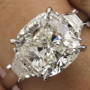 Off White 3.50 Ct Genuine Moissanite Engagement Wedding Ring 925 Sterling Silver