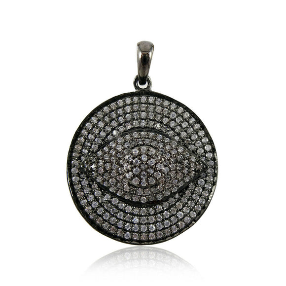 Gorgeous Pave Diamond 925 Sterling Silver Evil Eye 18