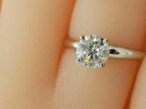 1.70 Ct Round Loose Moissanite Solitaire Engagement Ring 14k White Gold Over