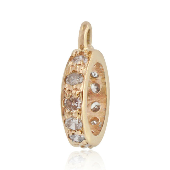 14k Yellow Gold Natural Diamond Connectors Bails Finding Jewelry Accessories