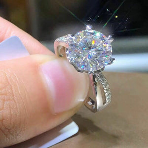 Solid 14K White Gold Loose Moissanite Diamond Bride ENGAGEMENT Ring 2.50 ct