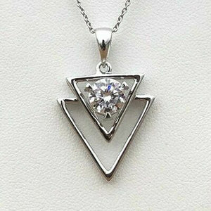 2 Ct Solitaire Diamond Unique Gift Jewelry Triangle Pendant 14K White Gold Over