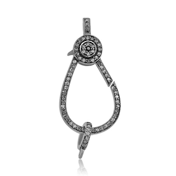 925 Solid Silver Natural Pave Diamond Lobster Claps Finding Handmade Jewelry