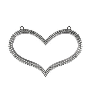 Gorgeous Pave Diamond 925 Sterling Silver Handmade Heart Charm Pendant Jewelry