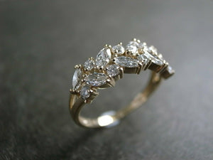 2.00 Ct Marquise Cut Diamond 14K Yellow Gold Over Cluster Engagement Ring