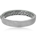 Genuine Pave Diamond Solid 925 Silver Designer Bracelet Bangle Jewelry BAMJ-163