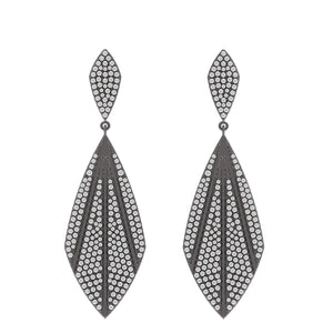 925 Solid Silver Pave White Diamond Handmade Dangle Earrings Jewelry EA-153SW