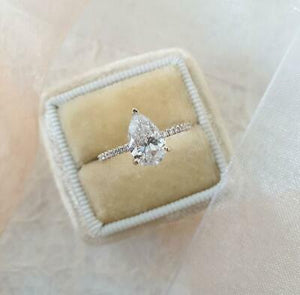 1.80CT Pear Cut D/VVS1 Diamond Ring Solitaire Engagement Ring 14k Yellow Gold FN