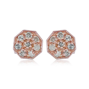 Solid 14k Rose Gold Natural Diamond Beautiful Stud Earrings Jewelry EAMJ-985