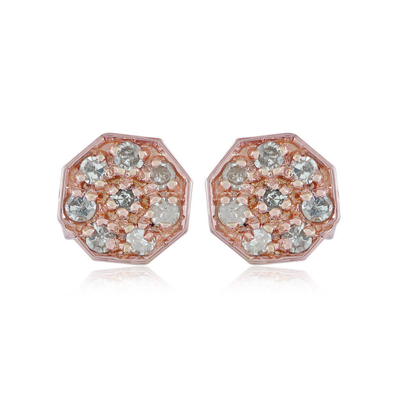 Solid 14k Rose Gold Natural Diamond Beautiful Stud Earrings Jewelry EAMJ-985