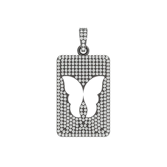 925 Sterling Silver Handmade Butterfly Charm Micro Pave Diamond Pendant Jewelry