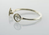 14k WhiteGold 0.56ct Natural slice Diamond Ring, ring for Her, Handmade Gold ring