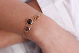 Statement Gold Gemstone Bracelet, Amethyst - Citrine - Smoky Quartz, 14K Gold Chain, Bracelet for Women