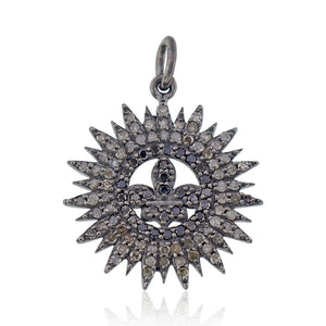 Fabulous Genuine Pave Diamond Fine 925 Silver Handmade Pendant Jewelry PEMJ-900