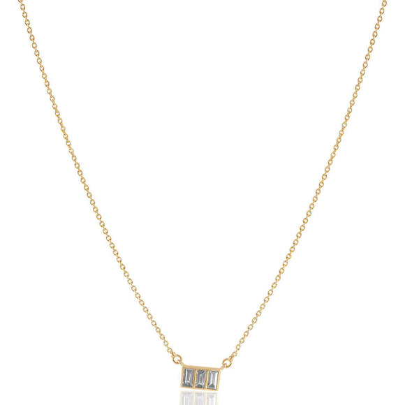 14k Yellow Gold Baguette White Diamond 18