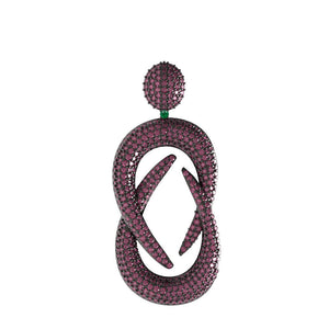 Natural Pave Natural Ruby Emerald 925 Sterling Silver Handmade Pendant Jewelry