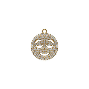 14k Yellow Gold Genuine Pave Diamond Magical Emoji Connector Findings Jewelry