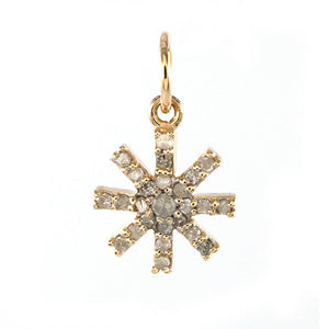 Natural Pave White Diamond 14k Yellow Gold 10MM Star Pendant Jewelry PEMJ-366