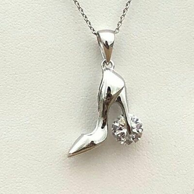 2.0 Ct Solitaire Diamond Unique Gift Jewelry Heel Sandal Pendant Sterling Silver