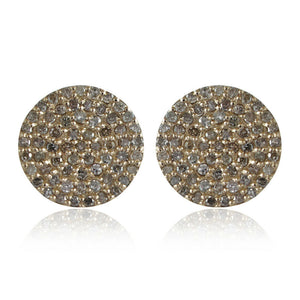 1.15cts Genuine Pave Diamond 14k Yellow Gold Handmade Stud Earrings Jewelry