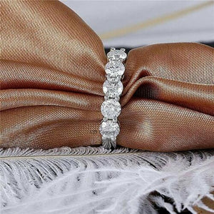 925 Sterling Silver 2.5 CT Brilliant Moissanite 5 Stone Wedding Engagement Ring