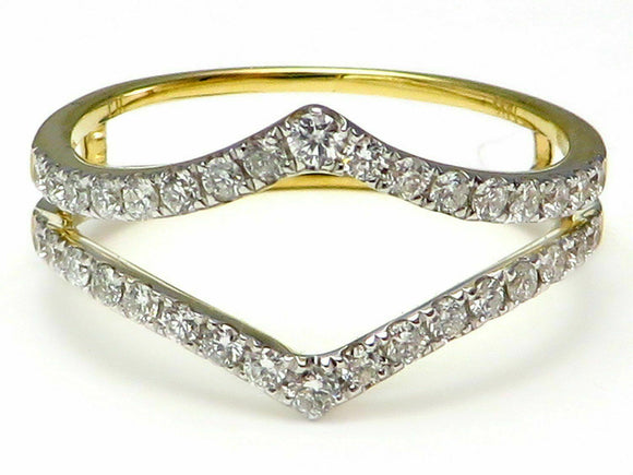 Solitaire 0.45 ct Diamond Engagement Ring Wrap Guard Enhancer 14k Yellow Gold FN