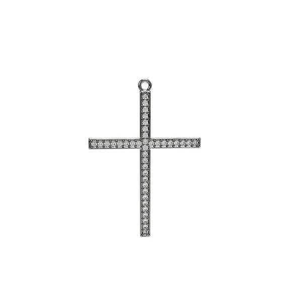 Natural Pave Diamond 925 Silver Cross Finding Connector Christmas Jewelry FI-49S