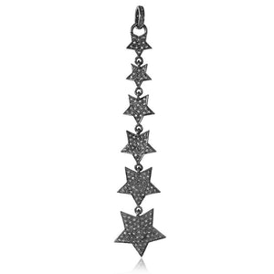 Natural Pave Diamond Star 925 Solid Silver 18" Chain Pendant Jewelry PEMJOS-790