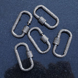 Natural Pave Diamond 925 Solid Silver Lobster Clasp Finding Carabiner Jewelry