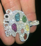 Lucky color pot Pendant HipHop Style Diamond Studded Solid Sterling Silver 925