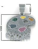 Lucky color pot Pendant HipHop Style Diamond Studded Solid Sterling Silver 925